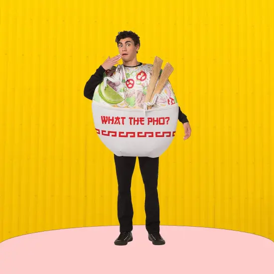 Funny Pho Noodle Bowl Adult Costume with 3D Chopsticks for Halloween and Parties {2}