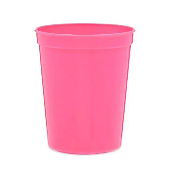 24-Pack 16-Ounce Hot Pink Plastic Stadium Cups, Bulk Reusable Tumblers for All Occasions and Celebrations {4}