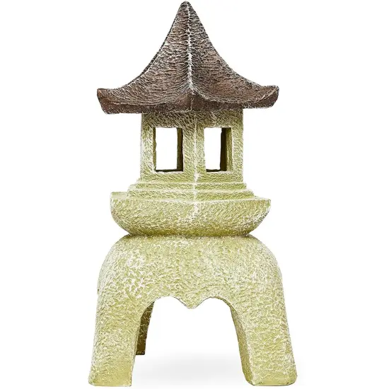 Juvale Outdoor Asian Pagoda Candle Lantern Statue for Home and Garden, 8.5 x 16.5 Inches {1}