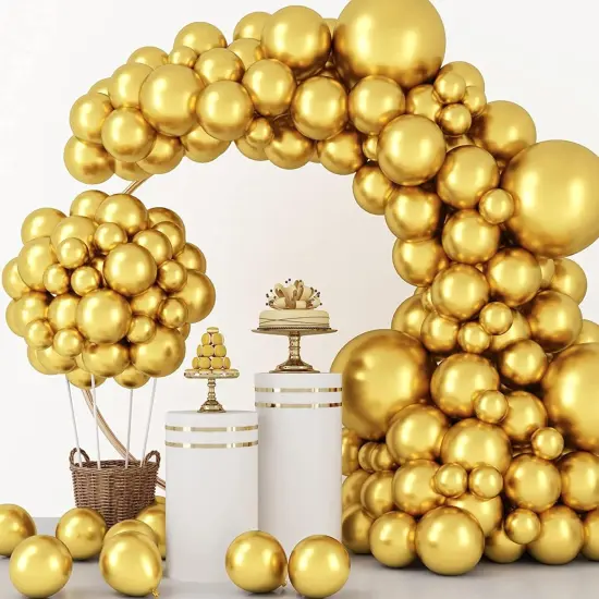 Gold Balloons 60PCS Metallic Balloon Latex Balloons {2}