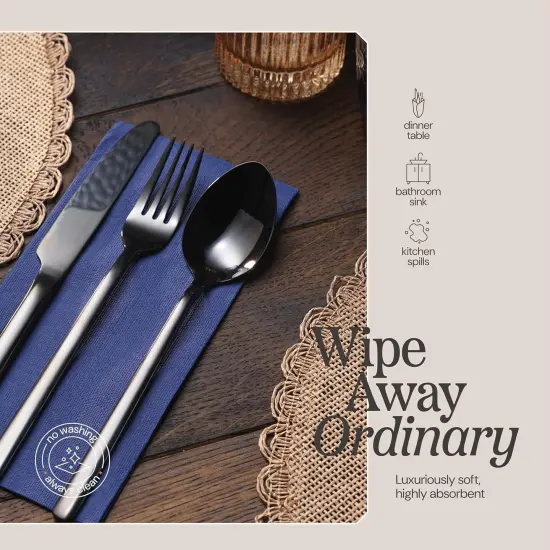 Disposable Dinner Napkins Red Paper, [100 Pack] 17" x 17" 2-Ply Quilted Colored Red Napkins {5}