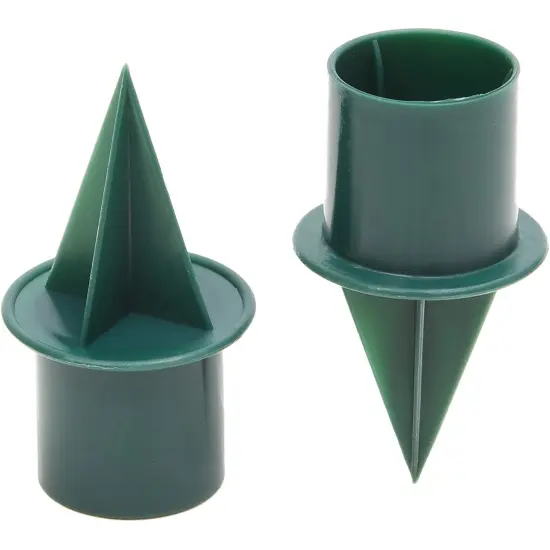 40 Pack Green Plastic Candle Holder Stakes - 1 inch Picks for Floral Arrangements, Wedding Table Centerpiece Decoration {7}