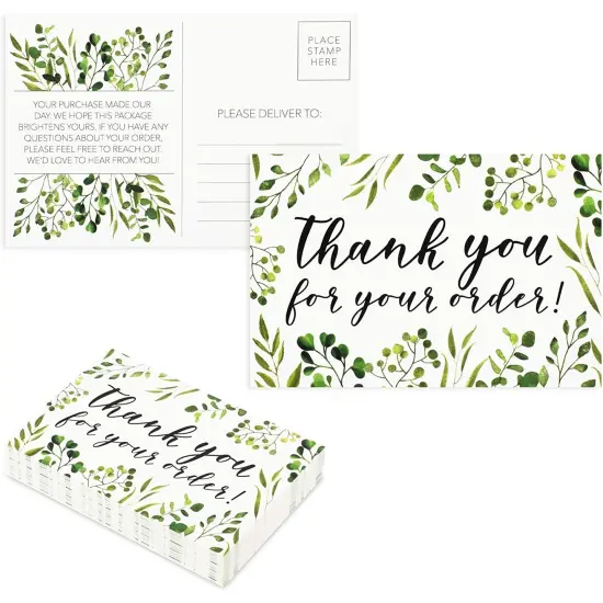 48-Count Thank You for Your Order Cards, for Small Business Purchase Blank Postcards, 4" x 6" Multicolor {1}