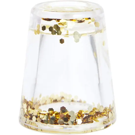 Set of 8 Pretty Gold Shot Glasses with Glitter for Girls Birthday, Holiday Party, Bachelorette (1.5 Oz) {5}