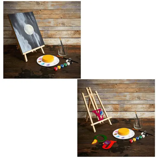 Wooden Mini Easel Stand for Desk or Tabletop (9 x 13.5 Inches, 24 Count) Brown {3}