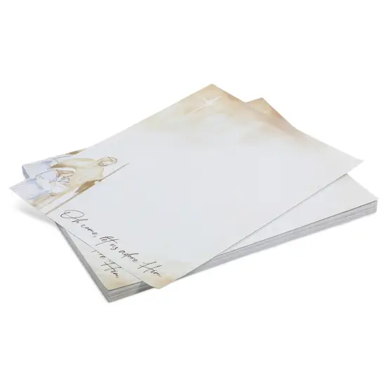 100-Sheet Let Us Adore Him Letterhead Paper, 8.5x11 inch Christmas Stationery Paper, Letter Size Write Personalized Greetings, Get Creative and Crafty with Xmas Letter Paper Sheets Brown {2}