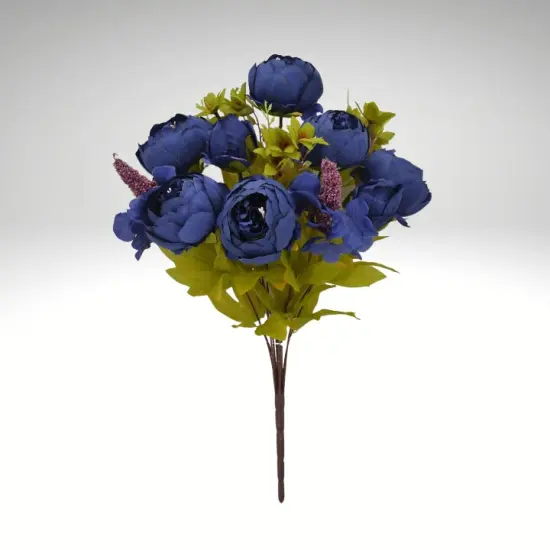 20&rdquo; Artificial Royal Blue Peony Bush &ndash; Faux Peony Bouquet with 13 Stems-63220-RO.BL {2}