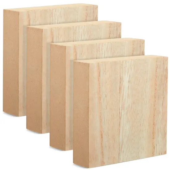 Bright Creations Unfinished MDF Wood Blocks for Crafts, 1 In Thick Wooden Square Blocks (4x4 In, 4 Pack) Brown {1}