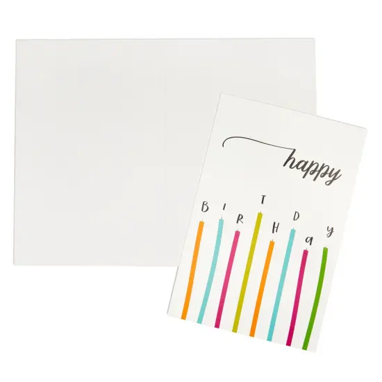 Best Paper Greetings Birthday Cards with Envelopes Bulk Box Set, 6 Assorted Colorful Designs for Work, Friends, Kids (4 x 6 In, 48 Pack) White {4}
