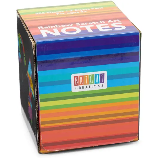 Rainbow Scratch Off Notes with 2 Wood Styluses Sticks (3.5 in, 300 Sheets) Black {7}