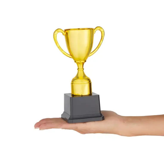 3 Pack 7 Inch Gold Plastic Trophies for Kids - Award Trophy Cup Set for Sports Tournaments, Competitions {5}