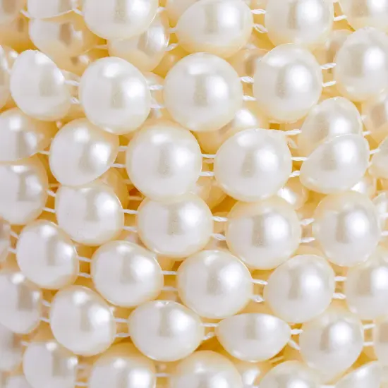 Pearl Strings for Crafts and DIY Projects, 10mm White Half Beads Spool Garland for Wedding Decorations (10 Yards) {5}