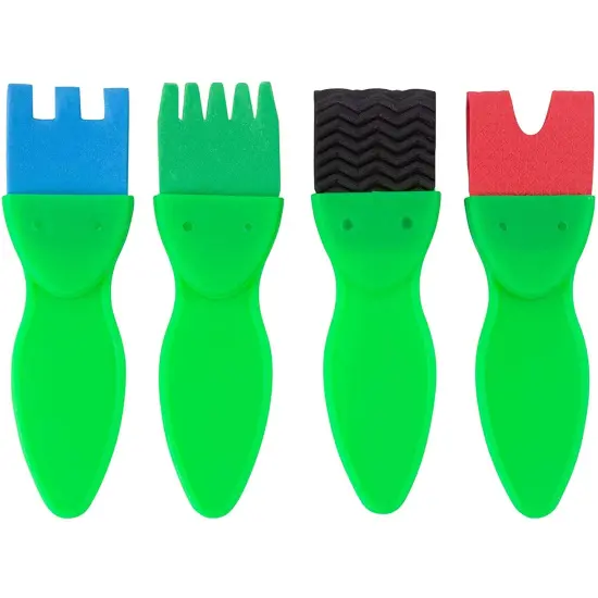 36 Piece Kids Painting Kit for Arts and Crafts with Foam Paint Brushes, Rollers and Stamps Multicolor {7}