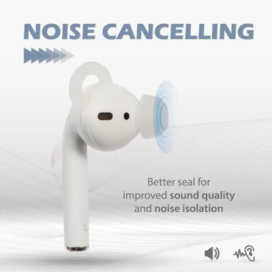 Insten 3 Pairs Ear Hooks Tips Compatible with AirPods 1 & 2 Earbuds, Anti-Lost EarHooks EarTips Accessories, Comfortable Soft Silicone Covers, with Storage Box (Not Fit in Charging Case) Clear {3}