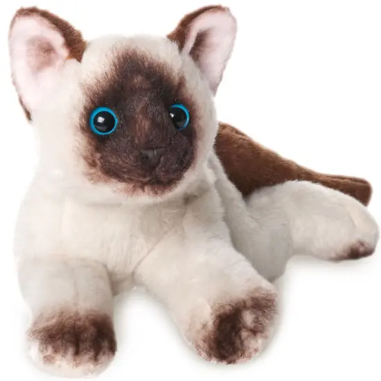 Bearington Lil' Cleo Siamese Cat Plush Toy Stuffed Animals with Ultra Soft Long Fur - Ideal Birthday, Anniversary, Valentines Day Gift for Animal Lovers, Cat Owners, For Ages 3-14 White {1}
