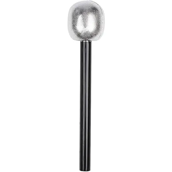 Microphone Prop - 4-Pack Pop Star Costume Accessories for Halloween, Dress-Up Black {7}