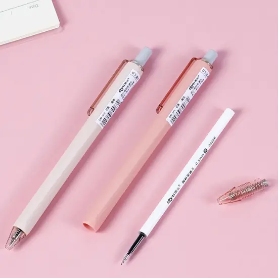 Retractable Gel Pens, 6 Pastel Exterior Colors, 0.5mm Fine Point, Quick Drying, Writing Drawing, Black ink gel pens, Box of 6 Pens (6) {3}