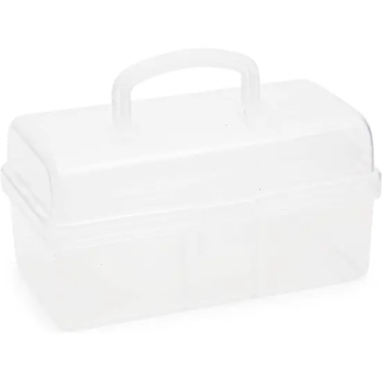 Art and Craft Supply Case, Clear Storage Art Tool Box, Organizer with 2 Trays (9 x 5 x 4.25 in) {4}