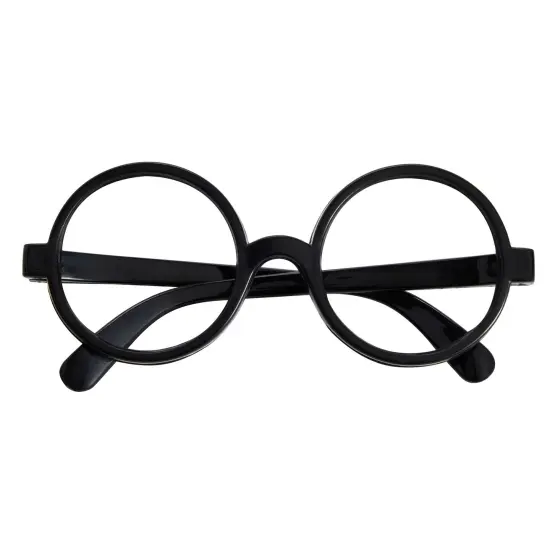 24 Pack Nerd Glasses Party Supplies, Round Black Wizard Glasses for Cosplay, Costumes {5}