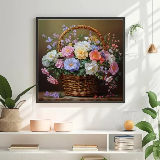 Diamond Painting Kits for Adults Full Drill Round Diamond Art Kits for Beginners for Home Wall Decor 11.8x11.8inch(Flower) {4}