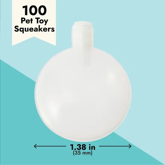 100 Pack Replacement Squeakers for Dog Toys, 1.3 Inch Noise Maker Inserts Clear {3}