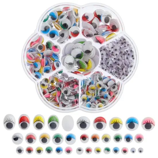 500 Pack Googly Eyes Self Adhesive for Crafts, Multi Colors and Sizes, Sticker Wiggle Eyes for DIY (3 Designs, 7 Sizes) Multicolor {1}