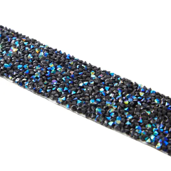 7 Rolls Crystal Rhinestone Adhesive Strips for Crafts, Decor, Gifts (4 Sizes, Black) {5}
