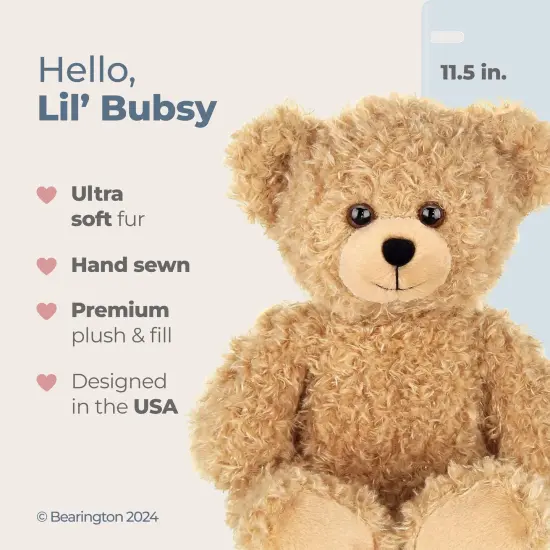 Bearington Lil' Bubsy Brown Plush Teddy Bear Stuffed Animal, 11.5 Inch, For Ages 3-14 {2}