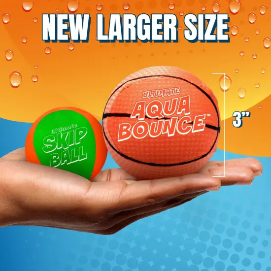 Ultimate Larger 3” Size Skip Balls (Basketball) Beach Pool Toys for Kids Ages 3-14 Year Old Boys Girls Summer Gifts for Teens Family Water Games Adult Men Women Best Birthday Present {4}