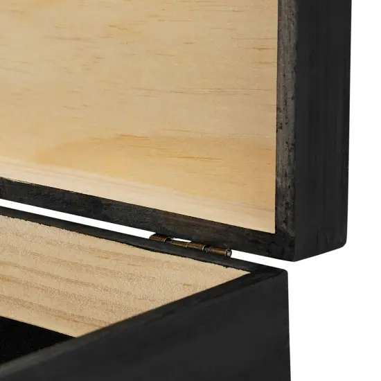 Makerflo Natural Pine Wood Cigar Box, Hinged Back & Front Clasp, Black Felt Lined, 8.5" x 8" x 2.4", Ideal for Craft - (Laser Engraving, Epoxy, UV DTF, and Vinyl) {6}