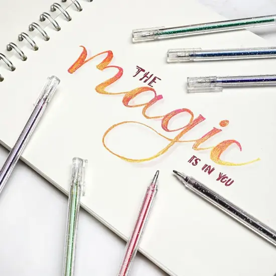 Glitter Gel Ink Pens, Vibrant Glitter Gel Pens Set, Spark Your Creativity with Every Color of the Rainbow (18 Colors Capped Glitter Gel Pens) {4}