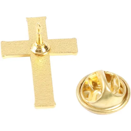 Gold Cross Lapel Pins, Enamel Pin Set (1 in, 12 Pack) {3}