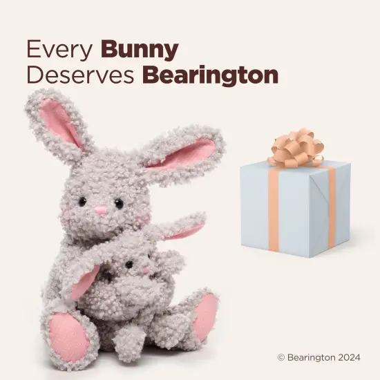 Bearington Bunny Hugs The Bunny Stuffed Animal, 10 Inch Easter Plush Rabbit Stuffed Animal, For Ages 0-14 Pink {5}