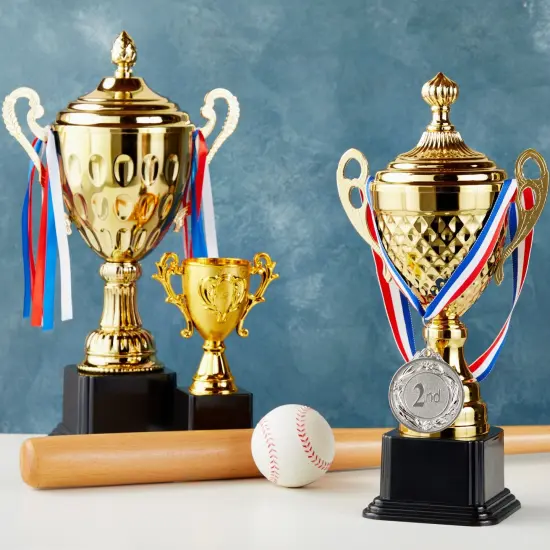 6-Pack 1st, 2nd, 3rd Place Award Medals for Kids and Adult, Participation Awards with 15.5-Inch Prize Ribbons for Sports, Tournaments, Competitions (Metal, 2.6 in) Multicolor {4}