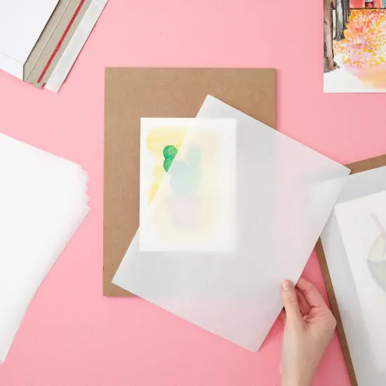 100 Pack Glassine Paper Sheets (8.5 x 11 In) - Onion Skin Paper for Artwork, Drawings, Arts and Crafts, DIY Projects Clear {2}