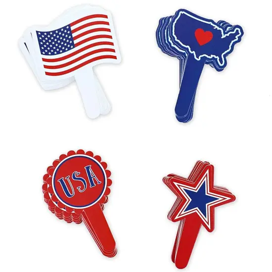Cupcake Toppers and American USA Patriotic Cupcake Wrappers (102 Pieces) Red {6}