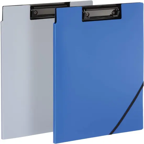 Clipboard Folio, Clipboard with Storage, 4 Pockets, Penholder, 2 Pack, 2 Color Combos (Gray/Black, Blue/Black), Great Nursing Clipboard (82177),2 Pack {1}