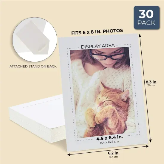 Cardboard Photo Picture Frame Kraft Paper Easel (White, 5 x 7 In, 30 Pack) {2}