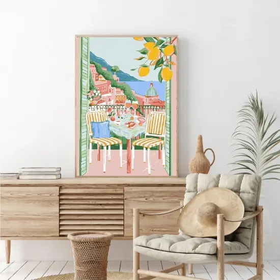 6 Packs Paint by Numbers Kit for Adults,Coffee DIY Acrylic Oil Painting Paint by Numbers Kits on Canvas,Adults Paint by Numbers Kits Drawing Paintwork for Home Decor 9.8x13.8inch {4}