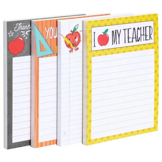4-Pack Teacher Notepad Sets for Classroom Gifts, Professor Appreciation, School Supplies, 50 Sheets Per Memo Pad, 200 Sheets Total, 4 Motivational Designs (4x5 in) Multicolor {7}