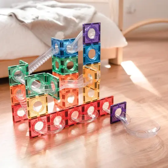Connetix Rainbow Magnetic Tiles Ball Run - 134 Pieces {3}