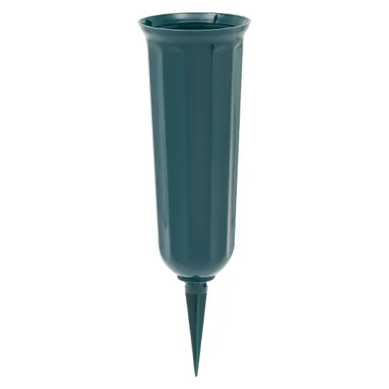 Purple Artificial Flowers for Cemetery with 2 Cone Vases, Small Bouquets for Grave Decorations (2.9 x 2.9 x 7 Inches, 6 Bundles) {6}