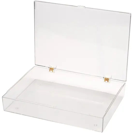 Pioneer Plastics 700C Clear Rectangular Plastic Container with Snap Closure Lid, 13.125" W x 9.1875" D x 2" H {3}