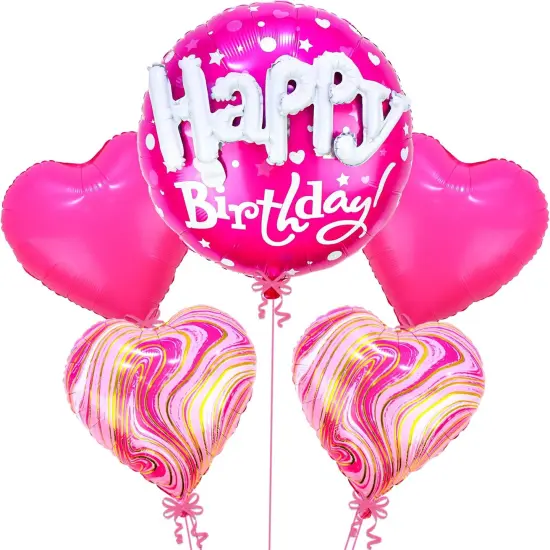 Hot Pink Heart Birthday Balloon Set {1}