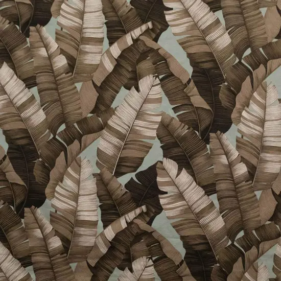 1 Yard Brown All Over Banana Leaf Fabric, 100% Cotton Heavy Barkcloth 36in L x 56in W {1}