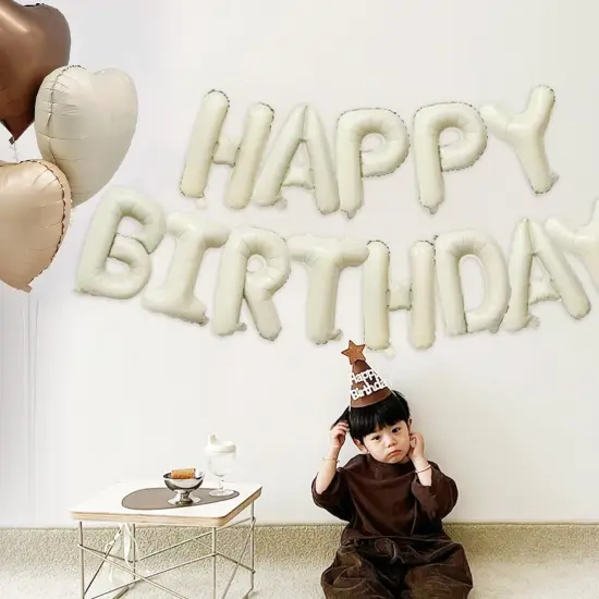 Caramel Happy Birthday Balloon Banner {2}