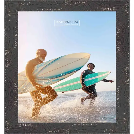 Square Shabby Chic Black Picture Frame - UV Acrylic, Foam Board Backing, Hanging Hardware {5}