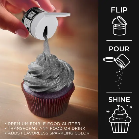 Bakell - Black Tinker Dust Edible Glitter (5g, 1x Jar) for Food, Desserts, and Beverages! {4}