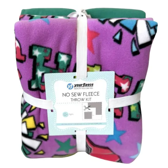 Cheerleader Spirit Anti-Pill Premium No-Sew Throw Fleece Fabric Kit (72x60) {1}