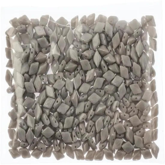 Matubo 2-Hole Czech Glass Opaque Gemduo Beads, 50g Grey {2}